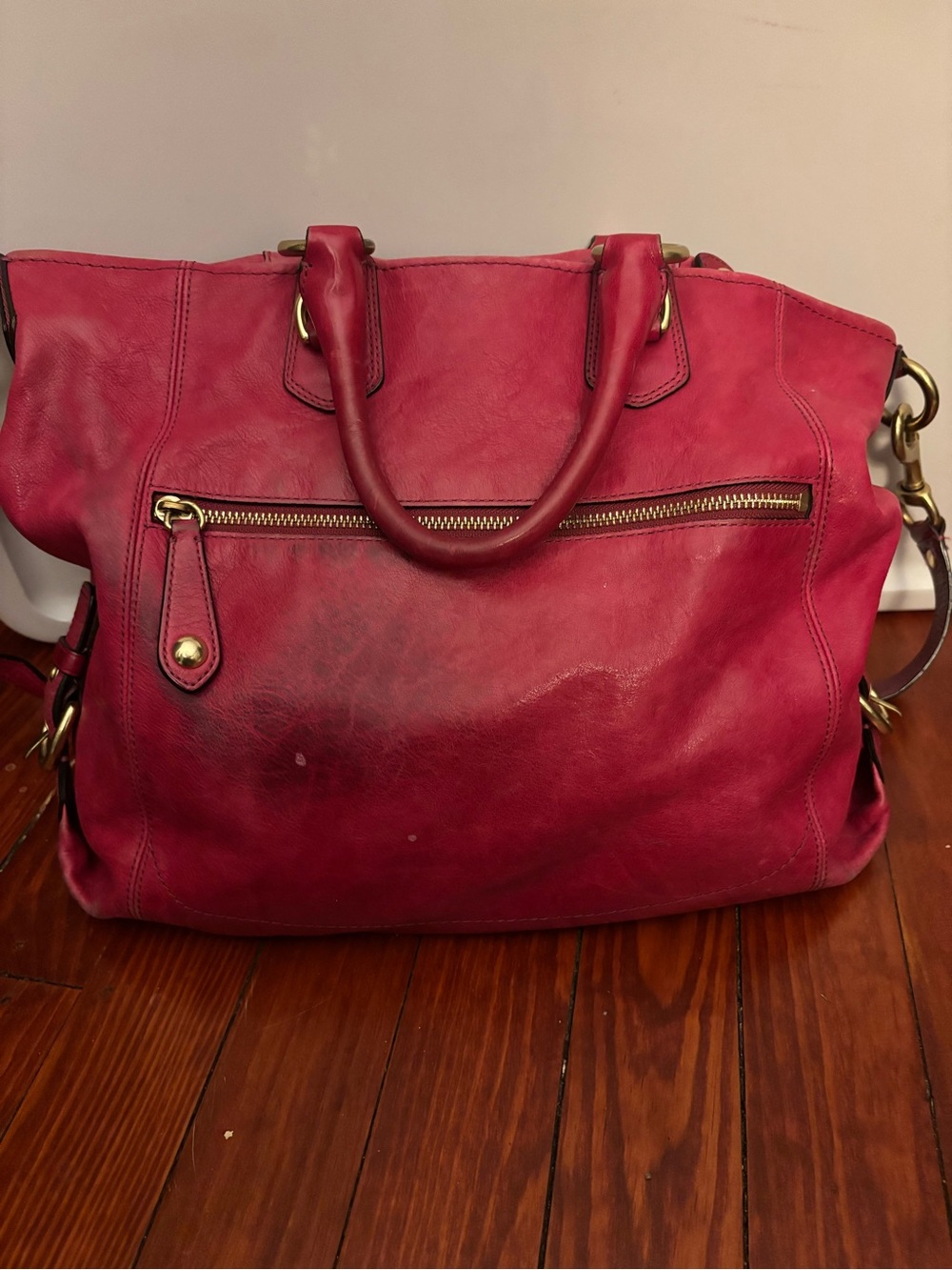 Coach Madison Leather Pink Tote Bag with Brass Hardware - Picture 5 of 10